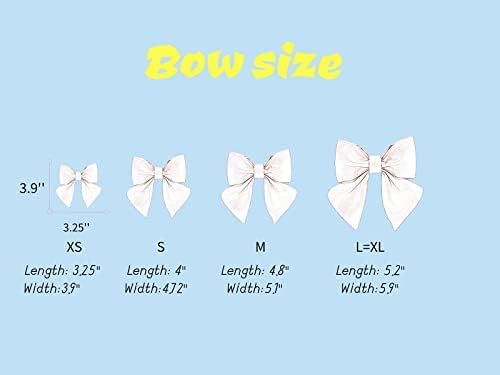 Unique style paws Dog Collar with Tie Pink & Green Plaid Dog Collar Best Gifts for Small Medium Large Dogs -M