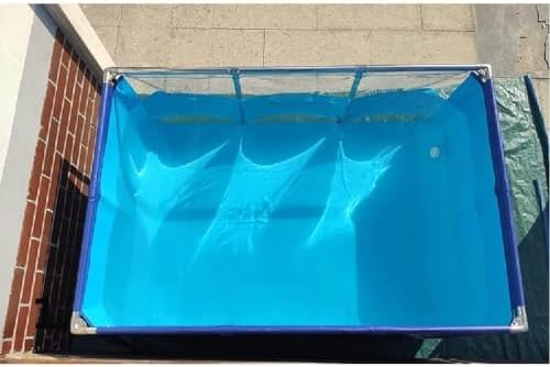 Durable PVC Fish Breeding Tank with Steel Frame - Clear View, Easy Assembly, Ideal for Aquatic Pets, Backyard Pool Pond, 50x40x30cm