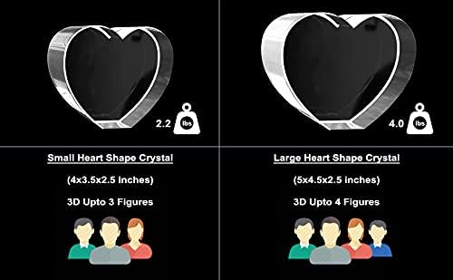 Personalized 3D Crystal Heart Figurine – Custom Photo Engraved Gift, Premium Crystal Keepsake for Anniversary, Wedding, Birthday, Couples & Loved Ones(medium rectangle 3 * 3.5 * 3 inches)