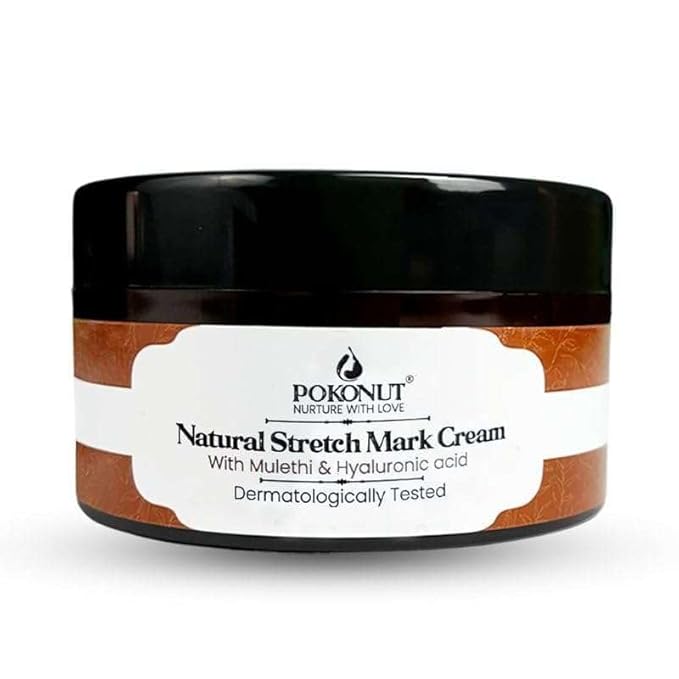 YMPIGOY POKONUT Ayurvedic Stretch Mark Cream | Improves Appearance of Fresh and Mature Stretch Marks | Infused with Hyaluronic Acid & Rosehip Oil | Natural and Cruelty-Free | 50 gm