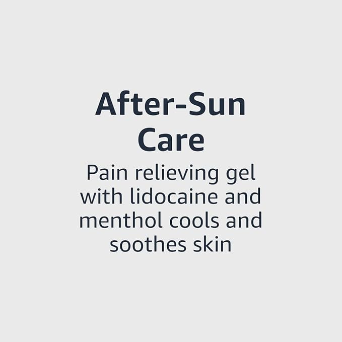 Amazon Brand - Solimo After Sun Gel with Aloe, Lidocaine and Menthol, Sunburn Relief, Cooling and Soothing for Skin, 16 Fluid Ounce (1 Pack)