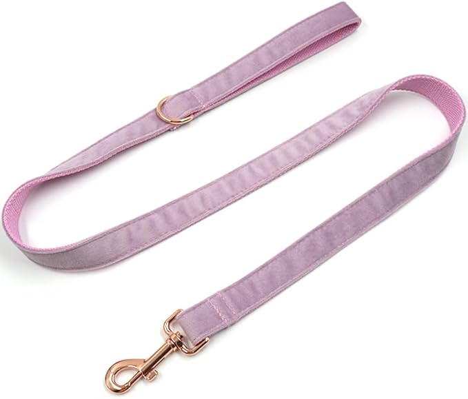 PETDURO Custom Dog Collar Personalized with Name Engraved Quick Release Rose Gold Metal Buckle for Large Medium Small Girl Dogs - Dog Leash and Bow Tie Available - Soft Comfy Velvet (Purple, XS)