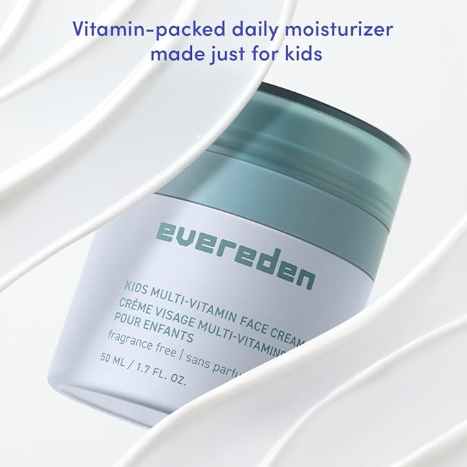 Evereden Daily 1-2-3 Routine: Clean, Vegan Skin Care Set for Kids, Hydrating, Non-Toxic Skincare Set with Multi-Vitamin Fragrance-Free Face Wash & Fragrance-Free Face Cream & SPF 30 Mineral Sunscreen