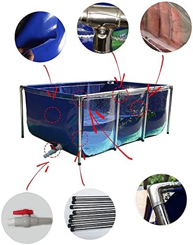 Large Backyard Fish Pond with Transparent Viewing Panel, Durable PVC Canvas, Steel Frame, Drain Valve - Perfect Outdoor Aquarium for Fish Breeding and Recreation