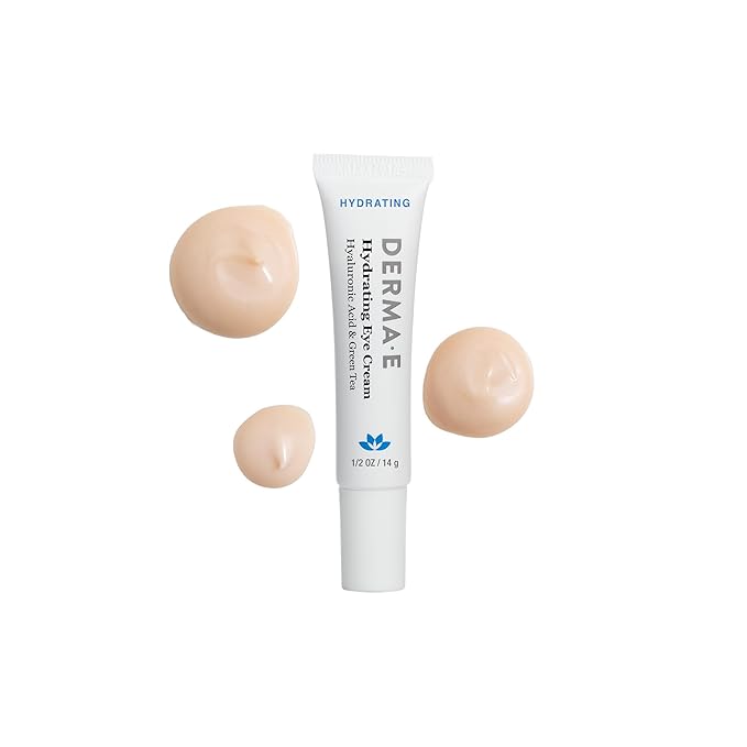 Derma E Hydrating Eye Cream – Firming and Lifting Hyaluronic Acid Treatment - Under Eye and Upper Eyelid Cream Reduces Puffiness and Appearance of Fine Lines, 0.5 oz