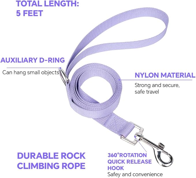 Cat Harness and Leash Set with AirTag Holder: Upgraded Escape Proof Vest with Lead for Small Dog Puppy Large Cat Walking,Soft Breathable Mesh Coat with Reflective Strip (Purple, M)