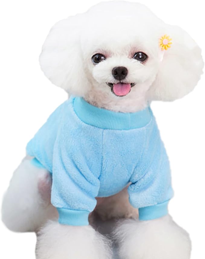 Jecikelon Pet Dog Clothes Dog Sweater Soft Thickening Warm Pup Dogs Shirt Winter Puppy Sweater for Dogs (Z01-Blue, XX-Small)