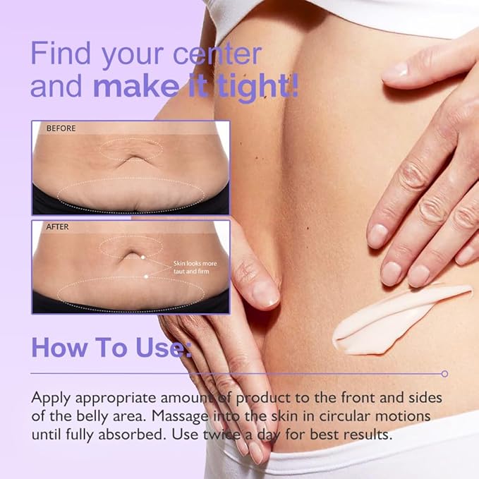 Tighten & Smooth Belly Cream - Tighten and Lift Neck Cream, Advanced Firming Lotion for Arms, Butt & Thighs | Visibly Lift Loose Skin, Improve Elasticity & Tone