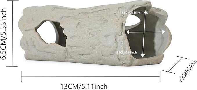 ALEGI Aquarium Rock Smooth Cave Decor for Shrimp Cichlid Hiding Breeding Betta Tunnel Decorations