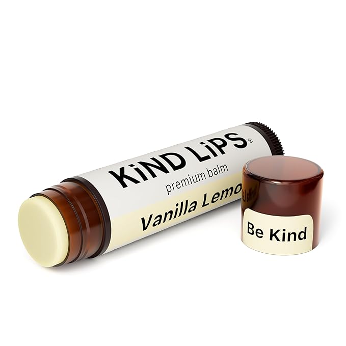Kind Lips Vanilla Lemon Organic Lip Balm Natural Moisturizing Lip Care 3 Pack