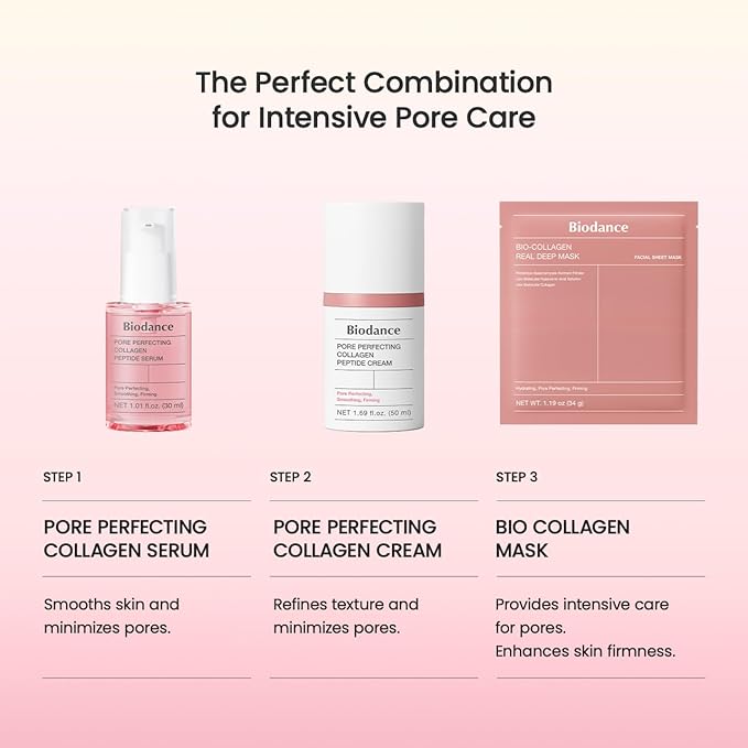 BIODANCE Pore Perfecting Collagen Peptide Cream, Hydrating, Plumping, Pore Care, Firming Facial Moisturizer, Korean Skin Care | 1.69 fl. oz.