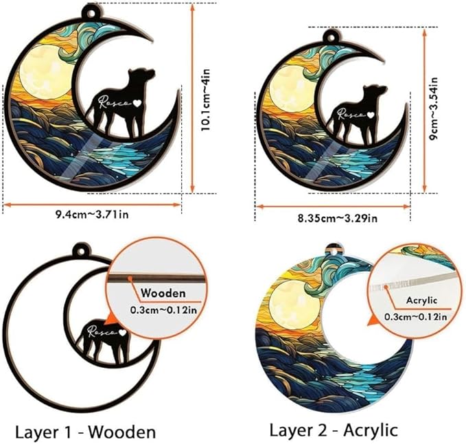 NAZENTI Cat Memorial Suncatcher, Personalized with Name and Cat Breeds, Loss of Pet Sympathy Suncatcher Gifts for Cat Lovers, Cat Sympathy Gift, Remembrance Gifts, Memorial Day Decorations Design 01