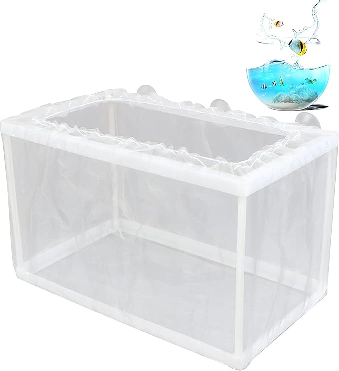 Aquarium Breeding Box - Mesh Box Fish Breeding Tanks, Aquarium Breeder Box, Fish Fry Hatchery, Juvenile Separation Net with Suction Cups, Nursery for Guppy Shrimp