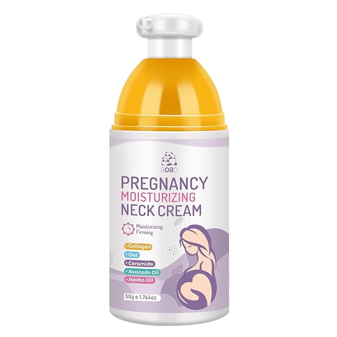 AOAO Pregnancy Anti-Aging Neck Cream, Maternity Anti Wrinkle Neck Firming Cream Help Prevent Treat Neck Loose and Fine Lines, Vegan Maternity Moisturizing Products and Nursing Safe, 50g/1.764oz