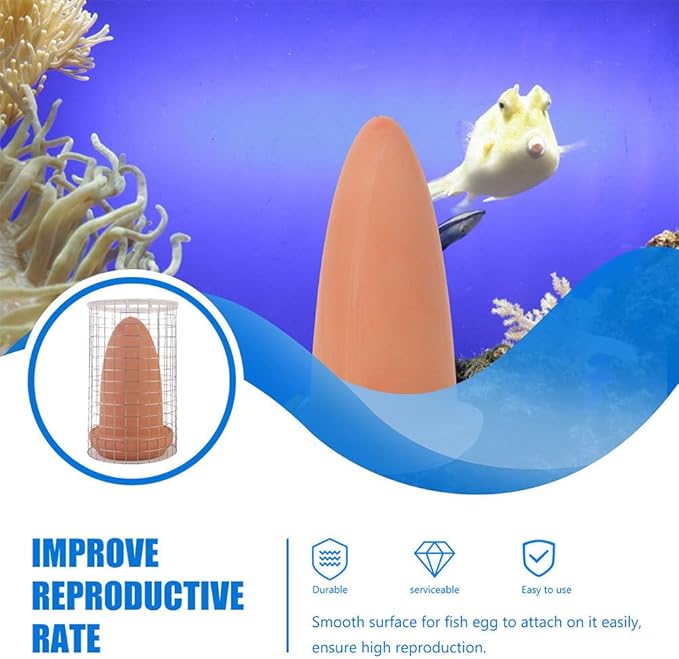 iplusmile Fish Spawning Barrel with Isolation Net Medium Size 4.29In Shrimp and Angelfish Breeding Cone Aquarium Decoration Easy to Clean