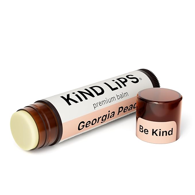 Kind Lips Georgia Peach Organic Lip Balm Natural Moisturizing Lip Care 2 Pack