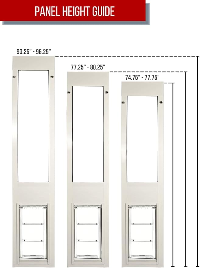Endura Flap Pet Door for Vinyl Sliding Glass Doors | Weatherproof & Insulated Dog Door for Vinyl Sliders | Durable with Secure Locking Cover | White, Medium Flap, 77.25"-80.25" Slider Height
