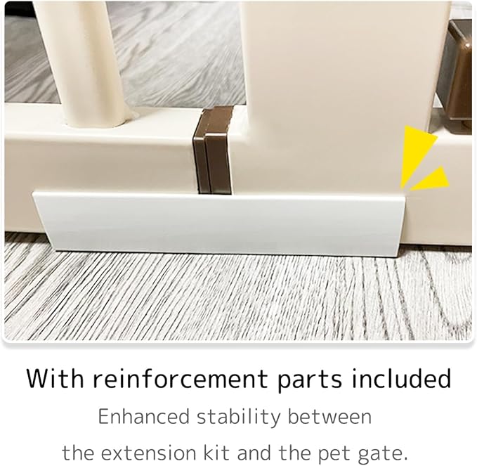 Lumizone Extra Tall Cat Gate Extension Kit 61.02" High Pressure Mounted 4.13" Extra Wide 1.37" Gap No Drilling Tall Pet Gate for Dogs (Cream, 4.13" W)