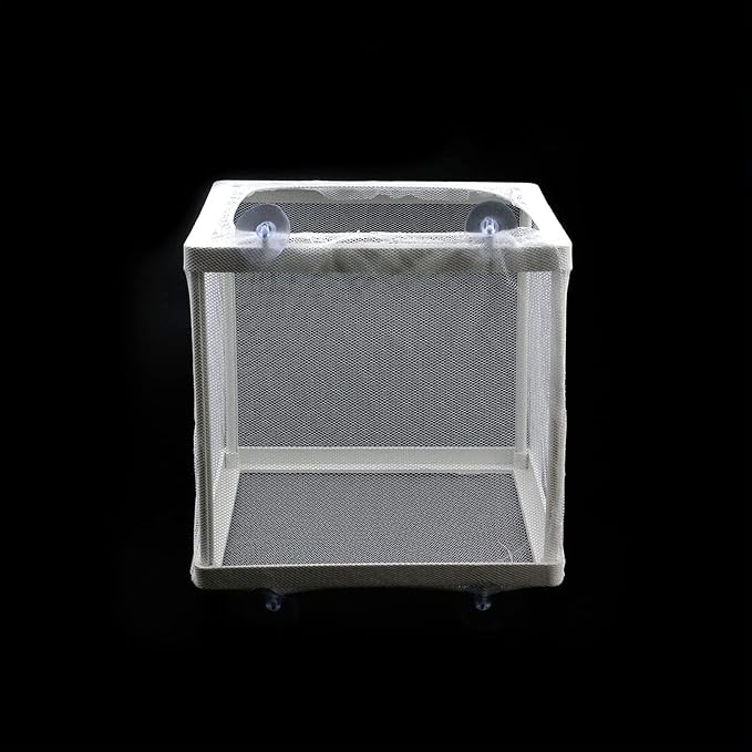 Fish Breeder Box - Fish Isolation Box Mesh Box, Aquarium Breeder Box, Fish Fry Hatchery, Juvenile Separation Net with Suction Cups, Nursery for Guppy Shrimp