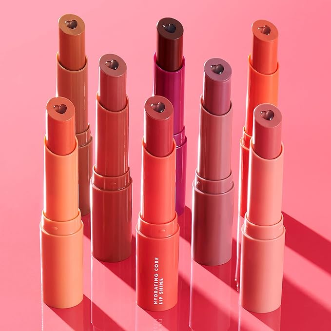 e.l.f. Hydrating Core Lip Shine, Lip Balm For A Sheer Tint Of Color & Soft Shine, Made With Nourishing Vitamin E, Vegan & Cruelty-Free, Ecstatic