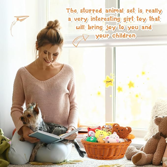 Sumind 42 Pcs Mini Stuffed Animals Toys Set Small Plush Keychain Decorations for Teacher Student Award, Carnival Prizes, Goodie Bags Filler, Christmas Valentine Easter Party Favors(Lovely Style)