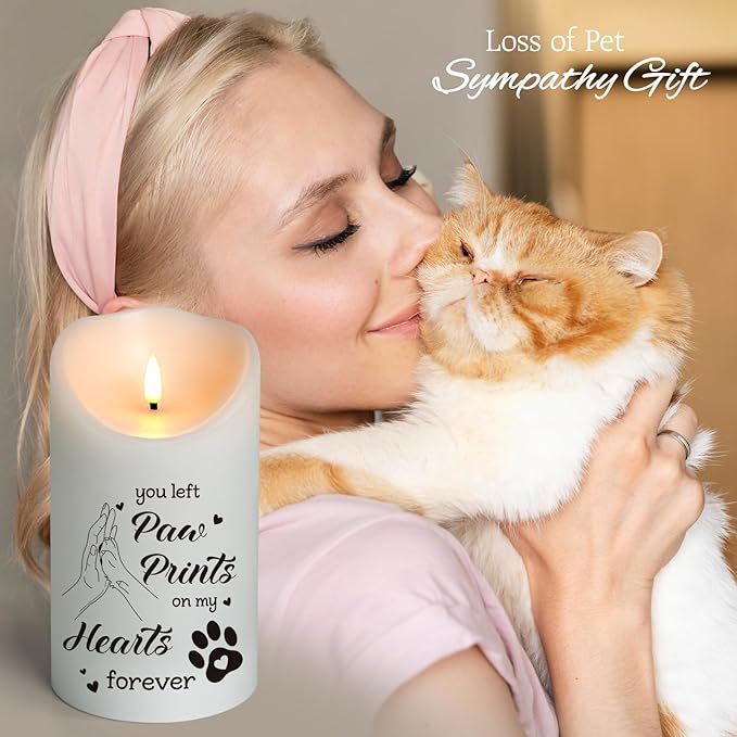Pet Memorial Gifts for Dogs Cats Loss of Dog Sympathy Gift, Sympathy Candle for Doggie, Condolence Present for Pet Lovers, Friends to Remember Doggie, Marking Bereavement And Grief(4" x 7")