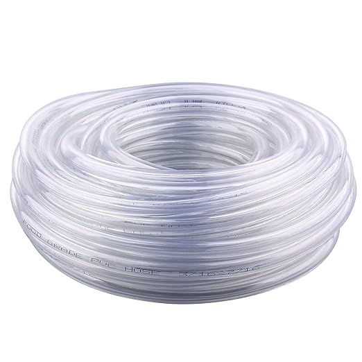 DERNORD PVC Tubing 3/16"ID X 7/16"OD Flexible Clear Vinyl Hose 50 Feet for Food Grade
