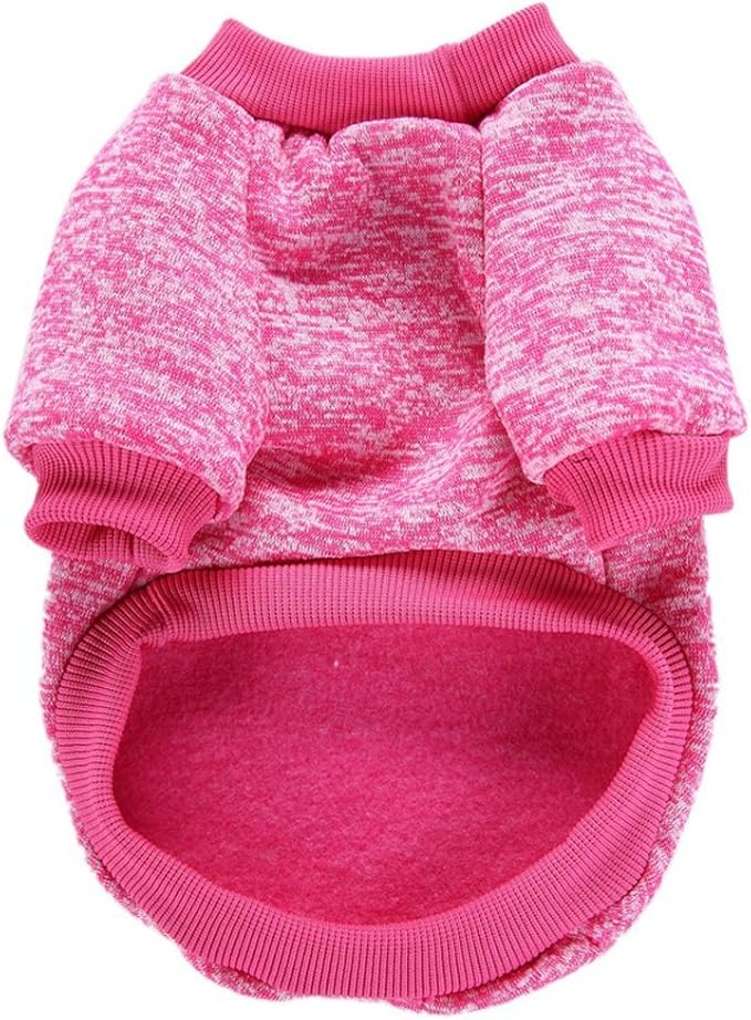 Jecikelon Dog Clothes Dogs Sweater Soft Puppies Clothing Winter Puppy Sweaters Warm Outfit for Dogs Small XXS XS Cat Apparel (Rose red, XXS)