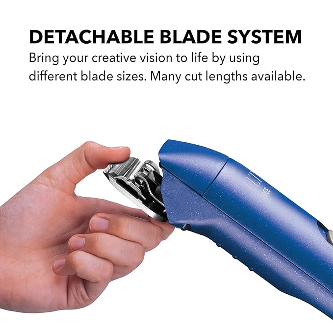 Andis Professional UltraEdge Super 2-Speed Detachable Blade Dog/Pet Clipper, Rotary Motor with Shatter-Proof Housing, Runs Calm & Silent, 14-Inch Cord, for All Dog Coats & Breeds, 120 Volts, Blue