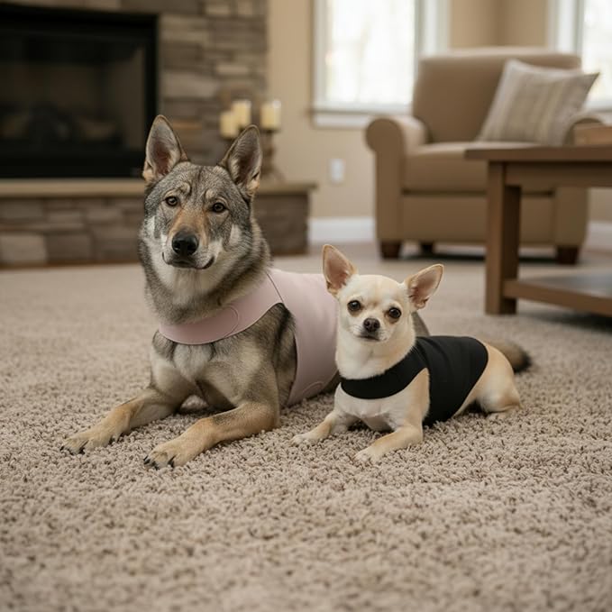 DAJIDALI® Modular Dog & Cat Anxiety Jacket, 2-Piece Calming Vest with Detachable Ear Hood, Silent Self-Adhesive Fabric, Thunder Relief & Post-Surgery Recovery Wrap