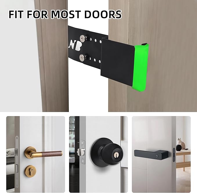 Cat Door Latch, Door Prop for Cats Keep Dogs Out of Cat Feeding Station & Litter Box, Cat Door Stopper with Silicone Anti-Collision Pad, Pet Door Interior Door Alternative, Steel Black