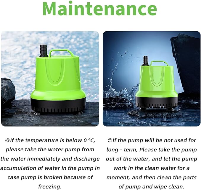 FREESEA Fountain Submersible Water Pump: 660GPH 40W Small Sump Pump - Pond Pump for Outdoor Hydroponic Statuary Waterfall Aquarium Fish Tank