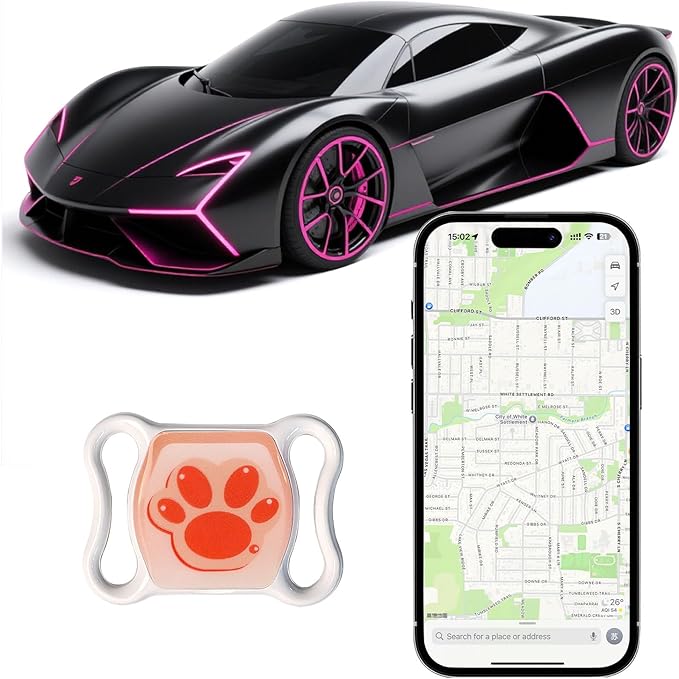 Cat Tracker for Indoor & Outdoor Cats – Lightweight Pet Locator Tag with Unlimited Range – No Subscription or Monthly Fee – Kitten Finder with Real-Time Alerts, Easy to Use