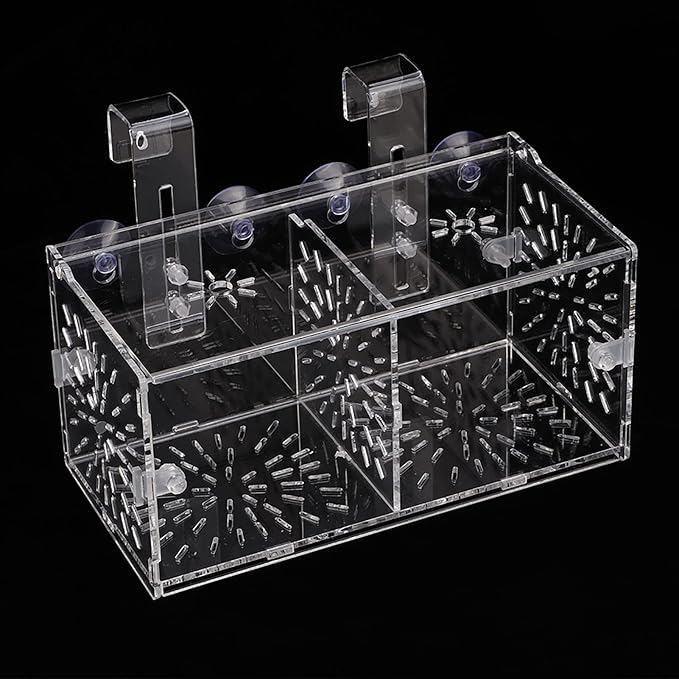 Fish Separation Box, Acrylic Transparent Fish Tank Breeding Isolation Box Aquarium Hatchery Incubator Holder(20CM*10CM*10CM)