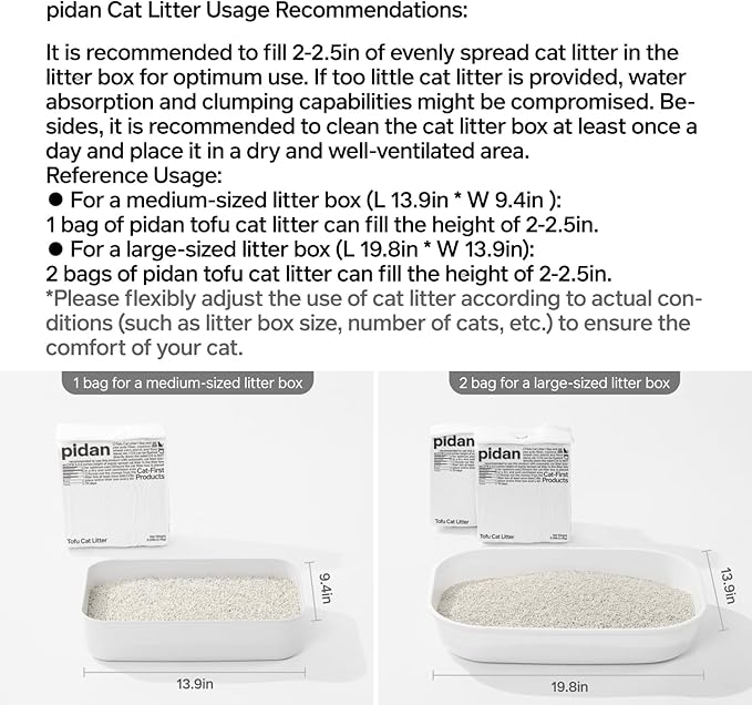 pidan Tofu Cat Litter Clumping,Flushable,Ultra Absorbent and Fast Drying, 100% Natural Ingredients Litter,Solubility in Water,Really Dust-Free,Less Scattering (5.3lb×4bags)