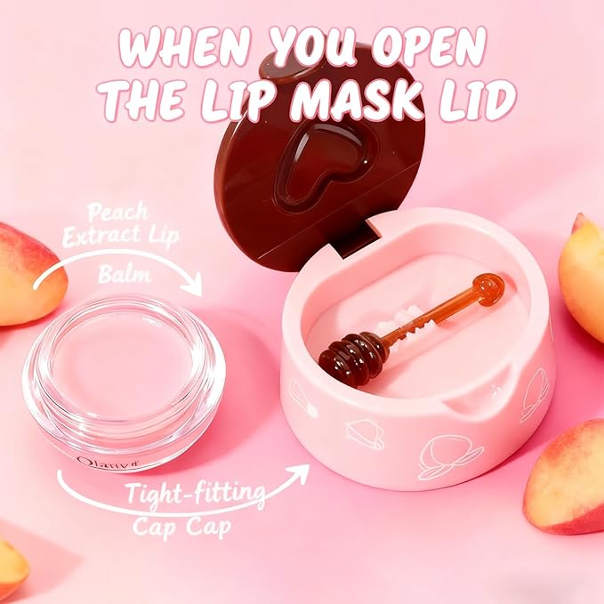 8Pcs Bee Lip Balm Honey Pot, Galentines & Valentines Day Gifts, Strawberry, Watermelon, Apple Lime, Cherry, Mint, Grapes, Peach, Honey Balm Bulk Gifts, Party Favors, Moisturizing Cracked Lip Care