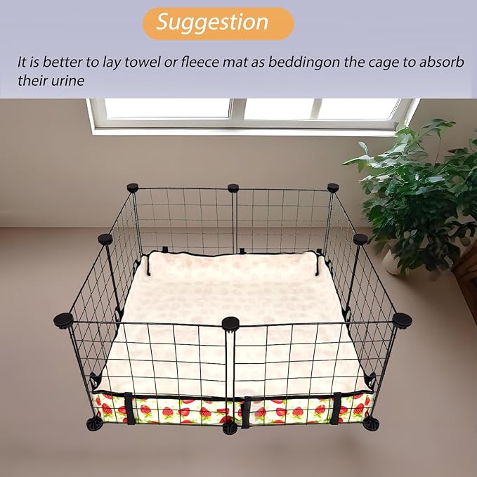Guinea Pig Cage Liner,Washable Waterproof Oxford Cloth Cage Liners for Small Animals,Hamster Chinchilla Hedgehog Rabbit and Other Small Animals Not Include Cage(24x24 inches)