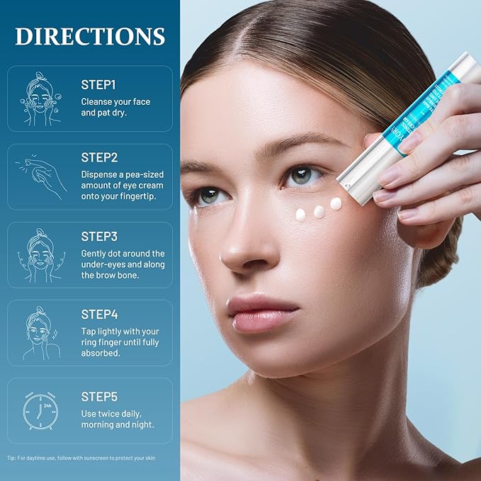 Retinol Eye Cream for Eye Bags - Anti-Aging Under Eye Treatment for Dark Circles, Fine Lines,Wrinkles, Puffiness Hydrating & Moisturizing Skin Care Men and Women, 0.67 fl oz