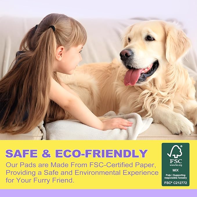 MIZOK Dog Pads Extra Large 28x44in, XXL Potty Pads for Dogs, Keeps Fresh & Clean, Ultra Absorbent Up to 12 Cups, 6 Layers Leak-Proof, Purple Lavender Color (30 Counts)