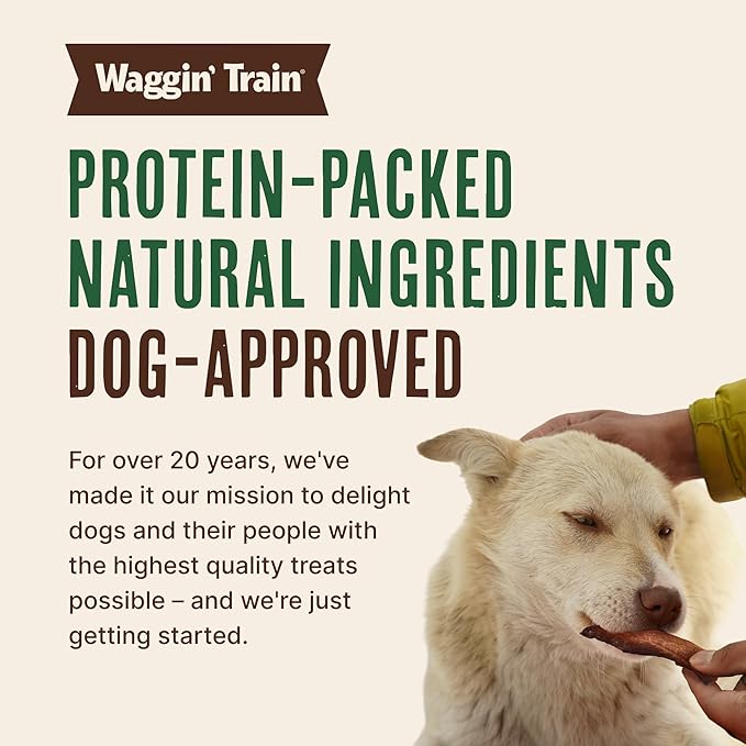 Waggin' Train Chicken Jerky Dog Treats, Made with 100% Real Chicken Breasts, Only Two All-Natural Ingredients, Great High Protein Dog Treat, Easily Digestible for Big or Small Dogs, 30 oz. Pouch