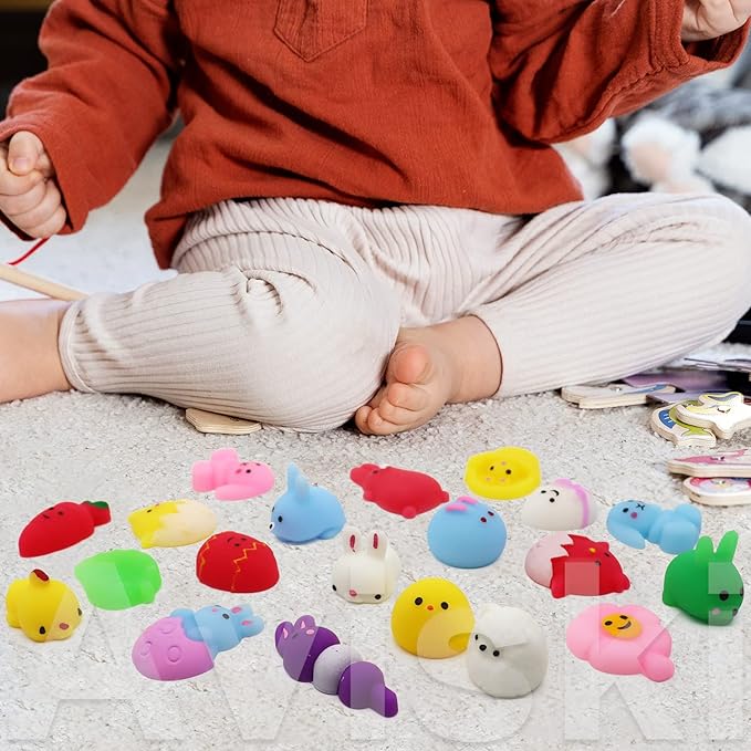100PCS Easter Mochi Squishy Toys, Mini Kawaii Squishies Soft Fidget Toys Stress Squeeze Toys Party Bags Filler, Small Stocking Stuffers for Classroom Prizes Boys Girls Birthday Exchange Gifts