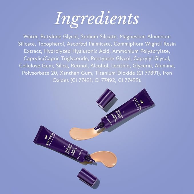 Westmore Beauty 60 Second Effects Tinted Firming Gel - Under Eye Cream For Puffiness And Bags Under Eyes - 20 mL Light to Medium - 0.68 Fl Oz