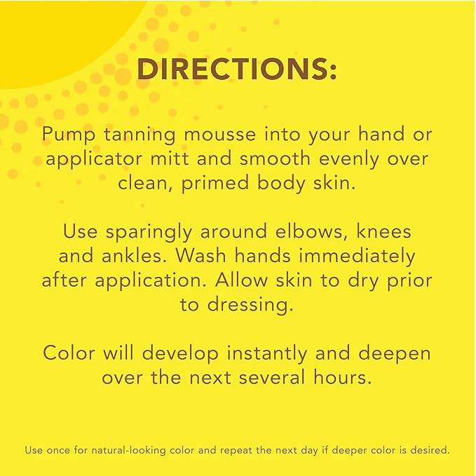Jergens Natural Glow Instant Sun Self Tanner Mousse Bundle, Deep Bronze, Sunless Tanning, 6 Oz Bottle and Application Mitt