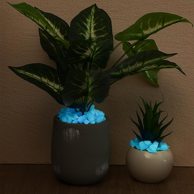 Wesiti Glow in The Dark Gravel, Fluorescent Glow in The Dark Rocks Decorations Fish Tank Rocks Decorative Aquarium Gravel Stones for Garden Room Planter Aesthetic, 300g/ 0.66lb (Sky Blue, 8-15 mm)