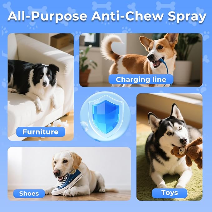Anti-Chew Spray for Dogs and Cats(5.92 fl oz), Bitter No Chew Training Aid to Stop Chewing, Licking & Marking, Dog Deterrent Spray for Furniture Protection, Indoor & Outdoor Use