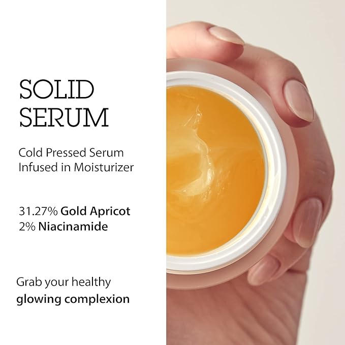BLITHE Pressed Serum Gold Apricot | Glow Serum for Face | Glass Skin Korean Skincare & Face Moisturizer for Dry Skin, 1.68 fl oz