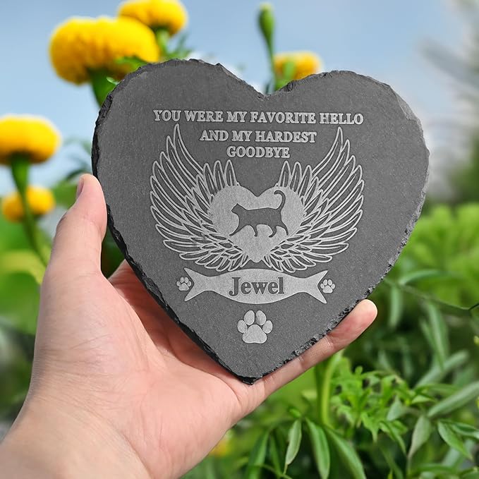 Cat Memorial Stones, Pet Gifts for Cats, Gifts, Loss Cat, of Sympathy Gift Bereavement Remembrance Gift, Headstones 4''×4''/10×10cm