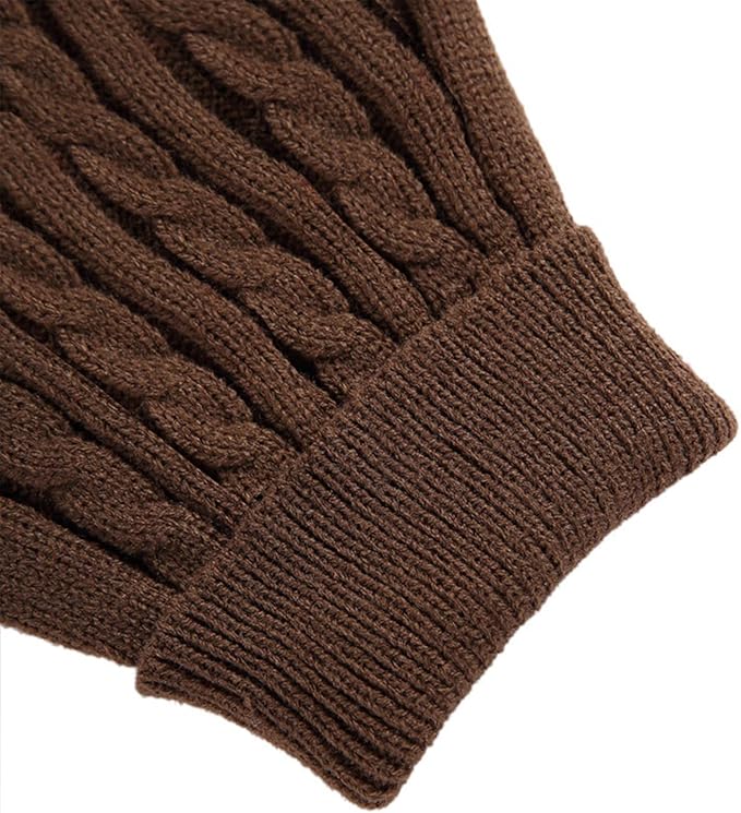 Small Dog Sweaters Knitted Pet Cat Warm Dog Sweatshirt Winter Clothes Kitten Puppy Sweater (X-Small,Brown)