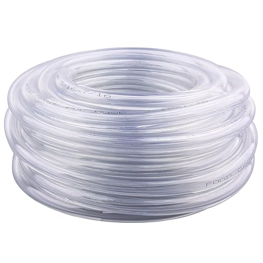 DERNORD PVC Tubing 3/16"ID X 7/16"OD Flexible Clear Vinyl Hose 25 Feet for Food Grade
