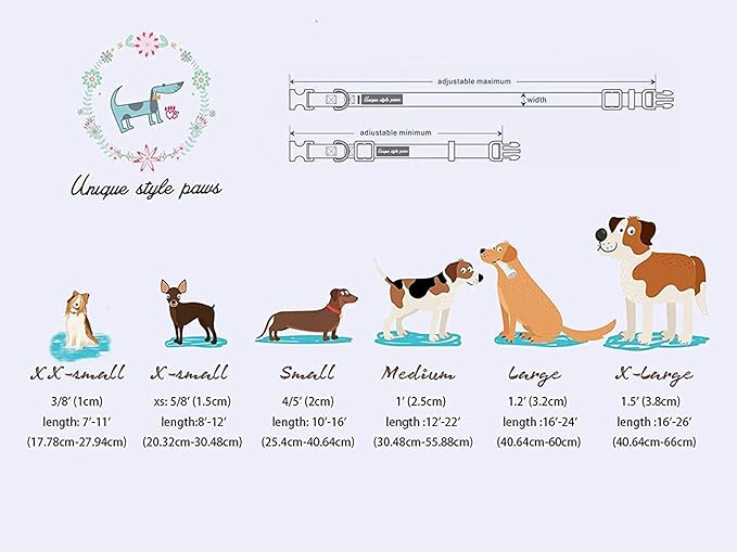 Unique style paws Cotton Dog Collar with Bow Puppy Collar with Black Blue Grid for Small Medium Large Boys Girls Dogs